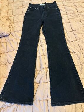 Madewell Black Flare Jeans Wide Leg